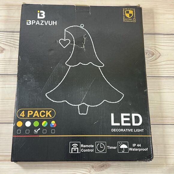 4 Pack LED Christmas Tree Window Silhouette 16” Lighted Decoration Green Remote - Picture 12 of 13